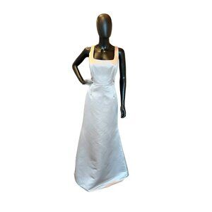 NWOT - Hayley Paige Satin Fitted Scoop Candlelight Maxi Formal Dress